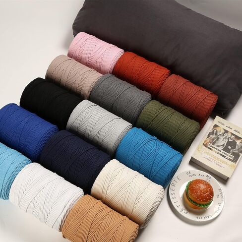 حبل GOHOHOF Macrame مقاس 4 مم × 547 ياردة من القطن الطبيعي من Macrame حبل ملون من القطن الناعم لوازم Macrame حبل حرفي من خيوط Macrame لشماعة النباتات وشماعات الحائط Dreamcatcher (بيج) in Saudi Arabia