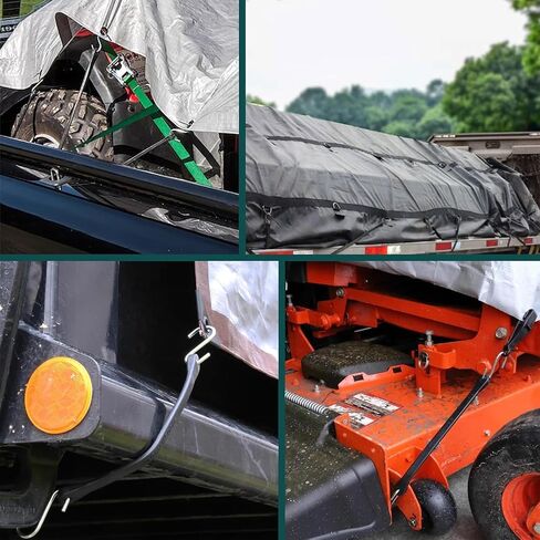 Bungee Cords with Hooks 21" 50 Pack, Heavy Long Duty Rubber Tarp Straps with Crimped S Hooks for Securing Truck, Cargo, Tarps in Extreme Weather, Max Stretch 1.5X & Max Load Capacity 185 LBS in Kuwait