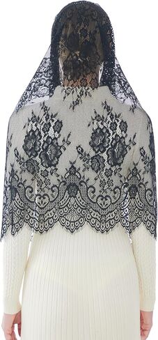 Wgior Spanish Infinity Veils for Church Lace Chapel Veils Catholic Church Veil Latin Mass Head Covering Scarf Mantilla in Saudi Arabia