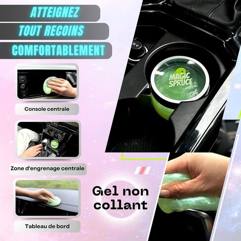 Car Cleaning Gel Kit for Car Interior, High End Apple Scented Cleaning Putty in Classy Jar, Detailing Cleaning Gel Universal Dust Cleaner, for Keyboard Apple Laptop, Car Cleaning Supplies in Saudi Arabia