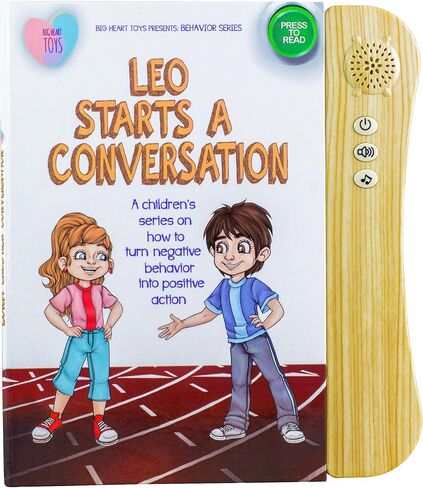 Leo Starts a Conversation - Interactive Sound Books for Kids (Behavior Series), Hardcover Childrens Books on Social Skills & Emotional Regulation by Big Heart Toys in Saudi Arabia