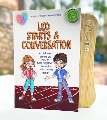 Leo Starts a Conversation - Interactive Sound Books for Kids (Behavior Series), Hardcover Childrens Books on Social Skills & Emotional Regulation by Big Heart Toys in Saudi Arabia