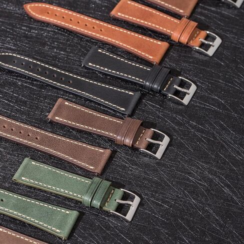 Oil Wax Leather Watch Bands - Badalassi Carlo Oiled Stitch Full Grain Leather from Italy- Quick-Release Spring Bars- 20mm,22mm,24mm-For Men & Women in Saudi Arabia
