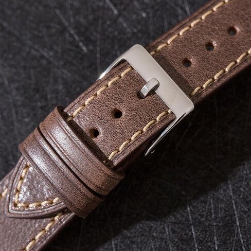 Oil Wax Leather Watch Bands - Badalassi Carlo Oiled Stitch Full Grain Leather from Italy- Quick-Release Spring Bars- 20mm,22mm,24mm-For Men & Women in Saudi Arabia