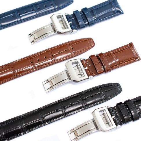 Crocodile Leather Strap For IWC Big Pilot Watches, Croco Watch Band With Deployment Clasp For IWC Schaffhausen Pilot Watches in Saudi Arabia