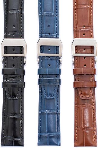 Crocodile Leather Strap For IWC Big Pilot Watches, Croco Watch Band With Deployment Clasp For IWC Schaffhausen Pilot Watches in Saudi Arabia