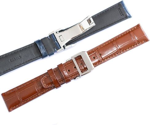 Crocodile Leather Strap For IWC Big Pilot Watches, Croco Watch Band With Deployment Clasp For IWC Schaffhausen Pilot Watches in Saudi Arabia