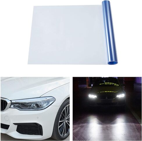 TOMALL 78.7''x12'' Dark Black Vinyl Film for Car Headlight Taillight Fog Lights Tint Self Adhesive Decals Sports Modification Car Stickers (Dark Black) in Saudi Arabia