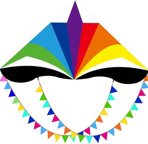 Mint's Colorful Life Rainbow Delta Kite for Kids & Adults, Easy to Fly Kite for Beginners, 300ft Kite Line Handle Included in Saudi Arabia