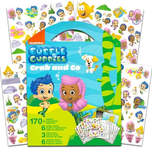 كتاب صوت Bubble Guppies للأطفال الصغار - تتضمن حزمة كتاب أنشطة Bubble Guppies كتابًا صوتيًا تعليميًا تفاعليًا بالإضافة إلى ملصقات، وشماعة للباب | هدايا فقاعة غوبي in Saudi Arabia