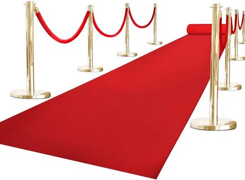 Red Carpet Runner for Party, Premium 160 GSM Felt Non-Woven Fabric Runway Rug for Party Wedding & Special Events,Rolled Package Without Creases (Red, 3X15 ft) in Saudi Arabia