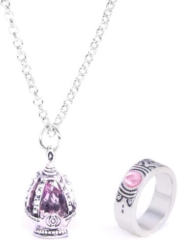 Kaname Soul Gem Core pink Necklaces set for Anime Cosplay Props Accessories festival holiday with 5 Unique Tail Rings for Every Character! in Saudi Arabia