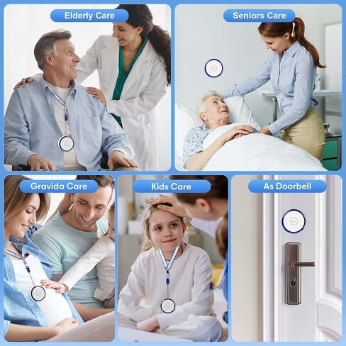 Caregiver Pager Call Button, Wearable Alert Button for Monitoring Elderly Assistance Products, Emergency Panic Button Nurse Calling for Seniors Patients Disabled Care, Waterproof in Saudi Arabia