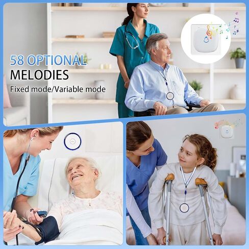 Caregiver Pager Call Button, Wearable Panic Button for Monitoring Elderly Assistance Products, Alert Button Emergency Button Nurse Calling for Seniors Patients Disabled Care, Waterproof in Saudi Arabia