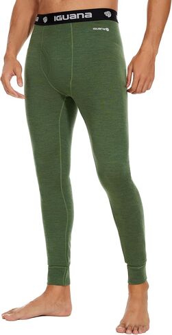 Iguana Mens 100% Merino Wool Base Layer Pants for Ski Lightweight Thermal Underwear Bottom in Saudi Arabia