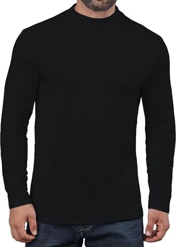 Uni Clau Mens Mock Turtleneck T Shirt Long Sleeve Pullover Casual Thermal Underwear Tops Slim Fit Soft Muscle in Saudi Arabia