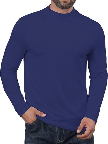 تي شيرت رجالي من Uni Clau بياقة مدورة وأكمام طويلة، بلوفر كاجوال، ملابس داخلية حرارية، ملابس داخلية ضيقة، عضلات ناعمة in Kuwait