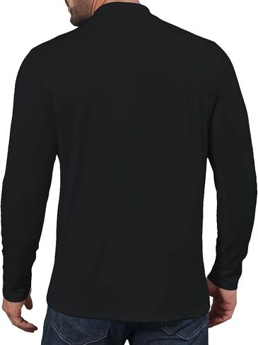 Uni Clau Mens Mock Turtleneck T Shirt Long Sleeve Pullover Casual Thermal Underwear Tops Slim Fit Soft Muscle in Saudi Arabia