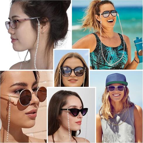 سلسلة النظارات، 3 قطع سلسلة النظارات للنساء، حزام النظارات للنساء النظارات الشمسية، حاملات حزام النظارات مطرزة، سلسلة النظارات سلسلة النظارات الشمسية القابلة للتعديل حول الرقبة للنساء والفتيات in Saudi Arabia