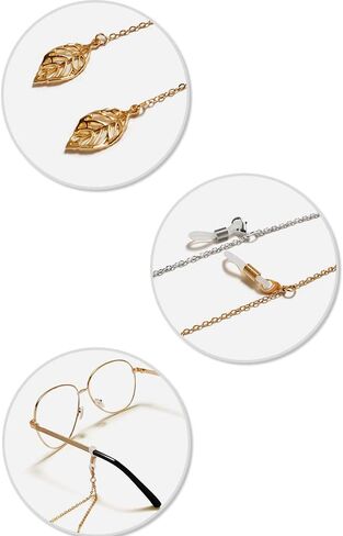 DNLKWGO Eyewear Retainer Chain Sunglasses Chain Neck Cord Decorated With Leaves Eyeglass Chains for Women in Saudi Arabia