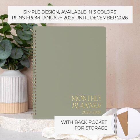 Beautiful 2025-2026 Monthly Planner and Calendar Book - To Do List Notebook That Easily Organizes Your Tasks to Boost Productivity - Runs From January 2025 Until December 2026 in Kuwait