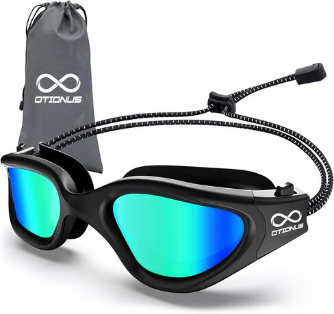 Swim Goggles - Adult Comfortable Swimming Goggles Bungee Strap No Hair Pulling Anti-fog Anti UV No Leak Pool Clear Vision Goggles Black for Men Women in Saudi Arabia