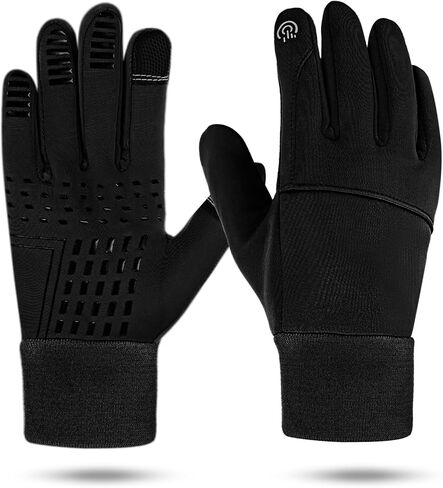 1 Pairs Winter Gloves for Men Women Cycling, Waterproof Gloves Warm Touchscreen Gloves for Cold Weather Thin Water-Resistant Windproof Non-Slip Gloves for Cycling Driving Running Hiking(Black,XL) in Saudi Arabia