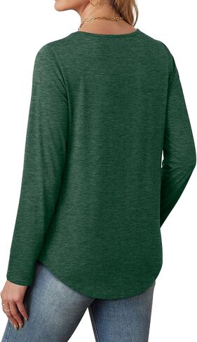 WIHOLL Womens Long Sleeve T Shirts 2024 Boat Neck Casual Basic Tshirt Fall Tops Fitted Ladies Blouses in Kuwait