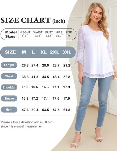 Bebonnie Women's Ruffle 3/4 Sleeve Elegant Dressy Blouses Crew Neck Double Layers Mesh Tunic Tops in Saudi Arabia