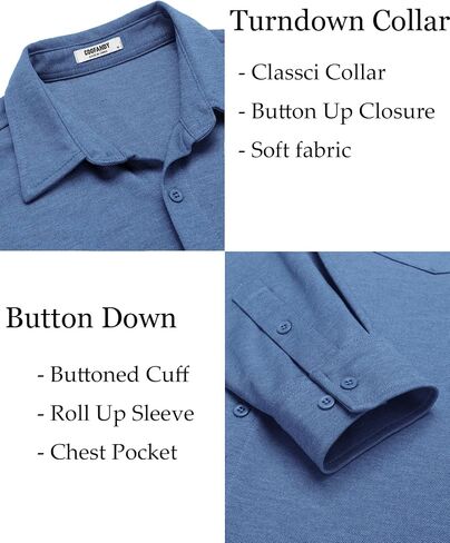 COOFANDY Men's Wrinkle Free Shirt Casual Button Down Long Sleeve Dress Shirts in Kuwait