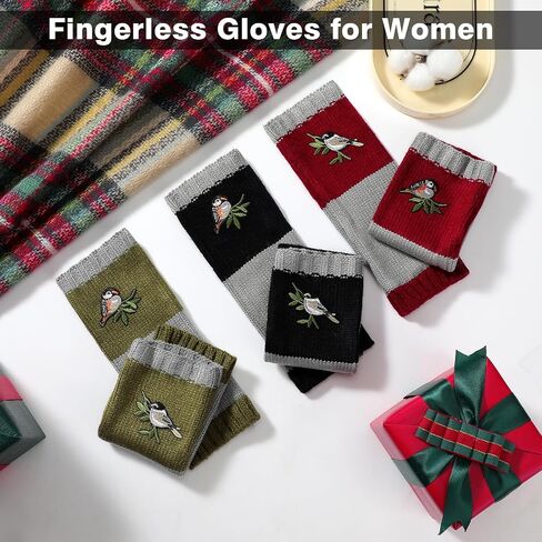 Fingerless Gloves for Women - Women's Knit Arm Warmers Fingerless Gloves Thumb Hole Gloves Mittens in Kuwait