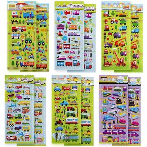 SAVITA 3D Stickers for Kids & Toddlers, 400+ Cars and Trucks Stickers, 3D Puffy Stickers Including Cars, Trains, Airplanes, Fire Trucks, Helicopters, Motorcycles, School Buses, Spaceships and More