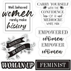Feminist Stickers for Women - Set of 6 Vinyl Female Empowerment Stickers for Laptops, Lockers, and More - Girl Power Quotes and Sayings
