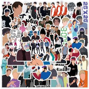 52Pcs Sam and Colby Stickers Pack, Halloween Cartoon Game Vinyl Waterproof Sticker Decals for Water Bottle,Laptop,Phone,Scrapbooking,Journaling Gifts for Adults Teens Kids