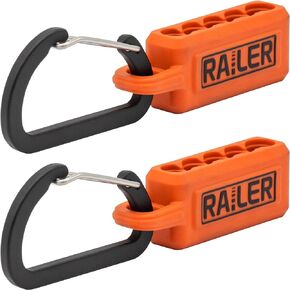 Screwdriver Bit Holder Storage Organizer – Railer 5-Hole Black Bit Holder with Carabiner - 2 Pack