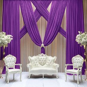 FUHSY Dusty Rose Backdrop Curtains 10FTx10FT 2 Panels Chiffon Fabric Backdrop Drapes Sheer Curtains Wedding Arch Draping Fabric Ceiling Drapes for Bridal Shower Tulle Cloth Backdrop for Birthday Party