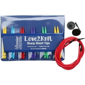 إبر الحياكة القابلة للتبديل ذات الرأس القصير من Love2Knit (US5-10، برايتس)