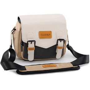 Cwatcun Camera Shoulder Bag Compact Camera Case, Small Waterproof Camera Messenger Bag with Tripod Holder, Travel Photography Bag for Canon, Nikon, Sony, Fuji DSLR/SLR/Mirrorless Camera, Lens