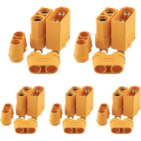 SoloGood Amass 5 Pairs XT90 XT-90 Male Female Bullet Connectors Power Plugs for RC Lipo Battery Motor