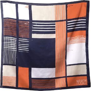 Musubism Furoshiki Unique & Stylish All in One Japanese Hand-Printed Wrapping Cloth│Use as Scarf, Handbag, Bento Box Wrapping Fabric, Bottle Carry Wrap, Gift Wrap & Tapestry│100% Cotton (Orange)