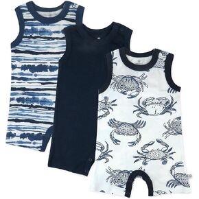 HonestBaby Multipack Short Romper Sets and Dresses 100% Organic Cotton for Infant Baby and Toddler Boys, Girls, Unisex