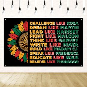 Black History Month Decorations Black History Month Banner Pan African American Black History Month Decorations for Home Party
