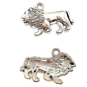 30PC Antique Silver Lion Animal Charms Pendants for Jewelry Bracelet Necklace DIY Craft Making 29x18x4mm