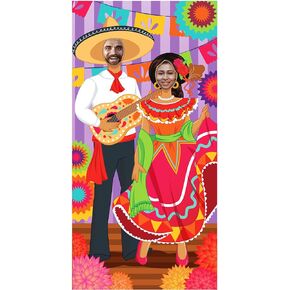 JOYIN 36x72ft Cinco de Mayo زوجين صورة الباب راية، العيد موضوع التصوير الفوتوغرافي خلفية، العيد صورة كشك الخلفية للموضوع المكسيكي لوازم حفلة عيد ميلاد، الديكور المكسيكي، تاكو الثلاثاء الحدث