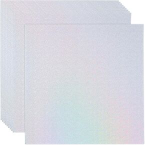 PATIKIL 12"x12" Holographic Cardstock, 10 Pack Metallic Iridescent Mirror Paper Foil Board Reflective Sheets for Scrapbook Poster DIY Craft, Style 6