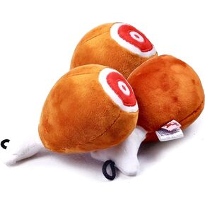 3 Pack Plush and Stuffed Drumstick Dog Squeaky Toys Cute Turkey Leg Puppy Chew Toys for Small Medium Dog Dog Gift Chicken Leg Toy with Dental Cotton (3 Pack Cute)