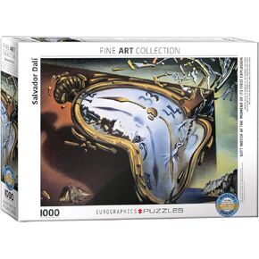 EuroGraphics Soft Watch At Moment of First Explosion (Melting Clock) by Salvador Dali 1000 Piece Puzzle , Black
