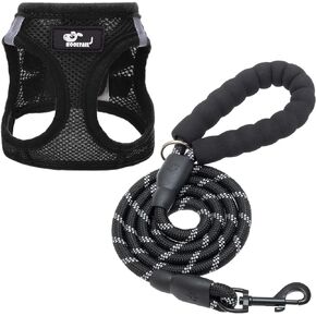 KOOLTAIL Breathable Dog Harness for Puppy, Adjustable No Pull Step-in Vest Harness with Reflective Leash for Small Dogs and Cats Walking