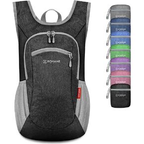 ZOMAKE Ultra Lightweight Packable Backpack - 10L Small Daypack Light Foldable Backpack Water-Resistant Backpack for Hiking (Black)