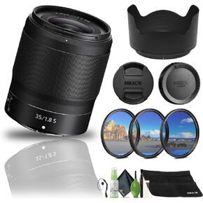 NIKKOR Z 35mm f/1.8 S Lens for Nikon Z Cameras (20081) + Filter Kit + Cap Keeper + Cleaning Kit